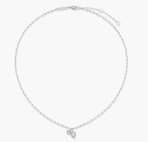 Sterling Silver October Birthstone Necklace w/ Lab Diamond - 18"